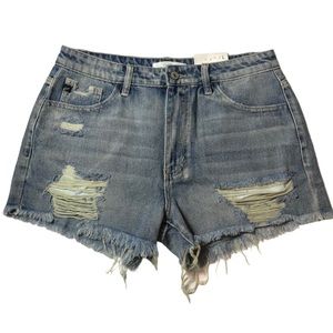 KanCan Size L 32 Waist Distressed Jean Shorts
